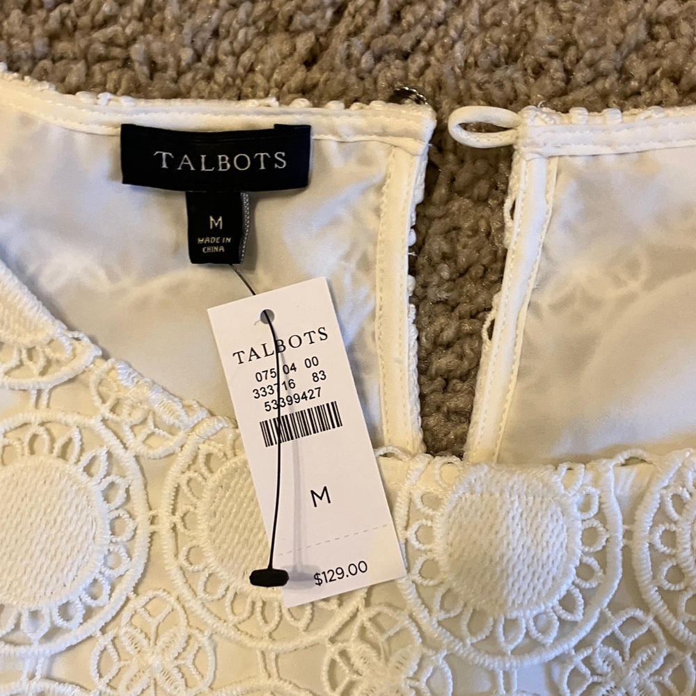 Talbots Cream Lace Top - Picture 2 of 4